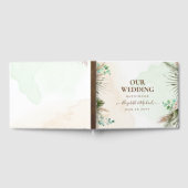 Boho Eucalyptus Pampas Gras Groene Bloemen Bruilof Gastenboek (Volledig)