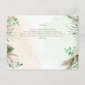 BOHO Eucalyptus Pampas Grass Greenery Wedding Briefkaart (Achterkant)