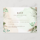 BOHO Eucalyptus Pampas Grass Greenery Wedding Briefkaart (Voorkant)
