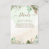 BOHO Eucalyptus Pampas Grass Greenery Wedding Informatiekaartje (Voorkant)