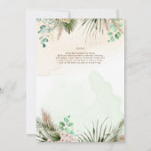 BOHO Eucalyptus Pampas Grass Greenery Wedding Kaart (Achterkant)