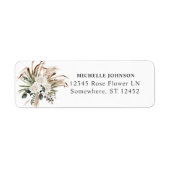 Boho Eucalyptus Pampas Grass Return Label (Voorkant)