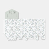Boho Eucalyptus Patroon Stof Blauw Bruiloft Bedankdoosjes (Uitgevouwen)