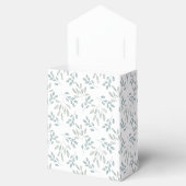 Boho Eucalyptus Patroon Stof Blauw Bruiloft Bedankdoosjes (Geopend)