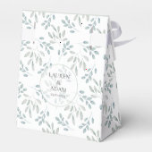 Boho Eucalyptus Patroon Stof Blauw Bruiloft Bedankdoosjes (Achterkant)