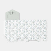 Boho Eucalyptus Pattern Dusty Blue Wedding Bedankdoosjes (Uitgevouwen)