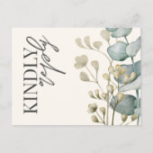 Boho Eucalyptus Sage Green & Beige RSVP Uitnodiging Briefkaart (Voorkant)