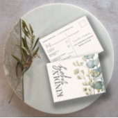 Boho Eucalyptus Sage Green & Beige RSVP Uitnodiging Briefkaart
