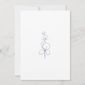 Boho Eucalyptus Springs Navy Blue & White Wedding Kaart (Achterkant)