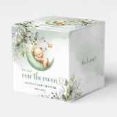 Boho eucalyptus teddybeer over het maangroen bedankdoosjes (Voorkant Zijde)