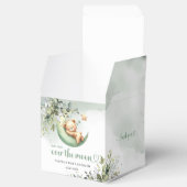 Boho eucalyptus teddybeer over het maangroen bedankdoosjes (Geopend)