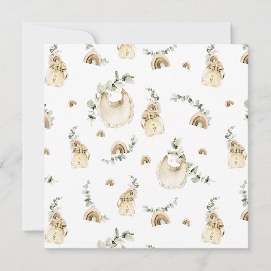 Boho Eucalyptus Three Ultrasound Zwangerschap Aankondiging (Achterkant)