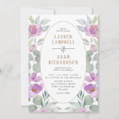 Boho Eucalyptus Waterverf Groen roze huwelijk Kaart (Voorkant)