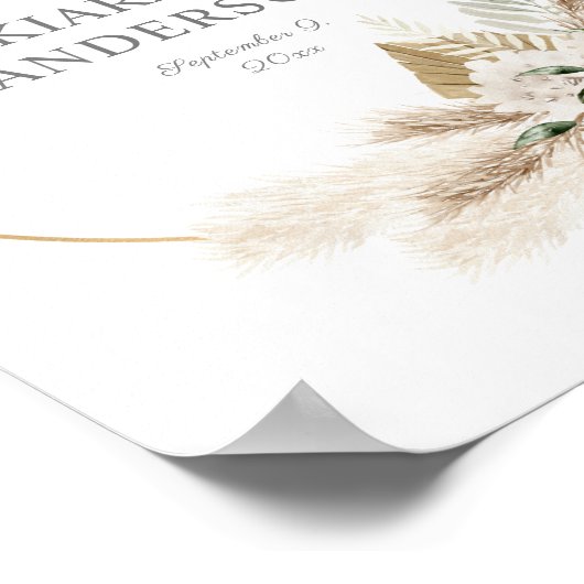 Boho Eucalyputs, Palm Floral Circular Welcome Sign Poster (Hoek)