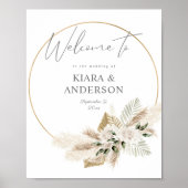 Boho Eucalyputs, Palm Floral Circular Welcome Sign Poster (Voorkant)