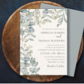 Boho Eucalyputus Sage Dusty Blue Botanical Weddens Kaart