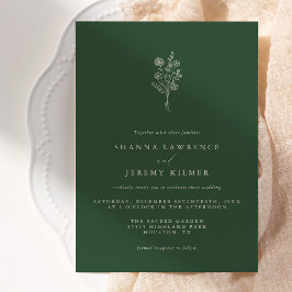 Boho Evergreen Elegant Minimal Wedding | Kaart