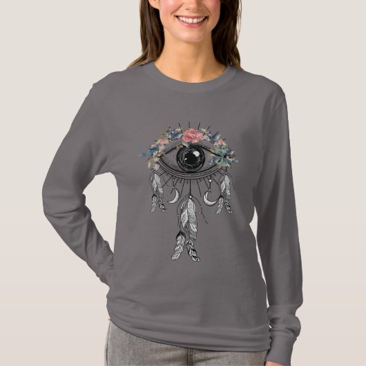 Boho Evil Eye Dreamcatcher Shirt met lange mouwen (Voorkant)