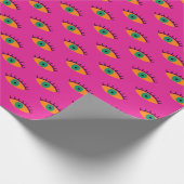 BOHO Evil Eye Patroon Funky Fuchsia Fun Cadeaupapier (Hoek)