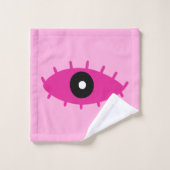 BOHO Evil Eye Pattern met de naam Fuchsia Pink y2k Bad Handdoek (Wasdoekje)