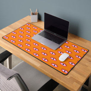 BOHO Evil Eye Pattern Verbrand Sinaasappel Funky Bureaumat