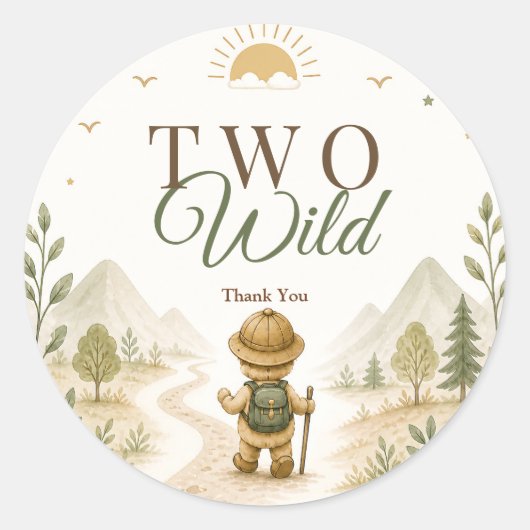 Boho Explorer Kinderverjaardagssticker Neutraal Ronde Sticker (Voorkant)