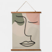 Boho Face Facial Abstract Muted Tones Hangend Wandkleed (Voorkant)