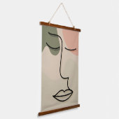 Boho Face Facial Abstract Muted Tones Hangend Wandkleed (Gebogen)