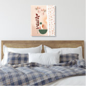 Boho Faces – Moderne abstrakte Wandkunst in warmen Canvas Afdruk (Insitu (Slaapkamer))