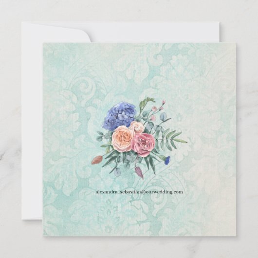 Boho Faded Green Rozen, Hydrangea Wedding (Achterkant)