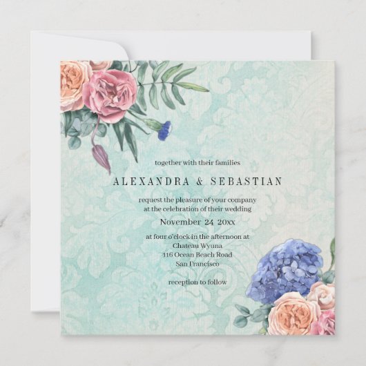 Boho  Faded Green Rozen, Hydrangea Wedding (Voorkant)