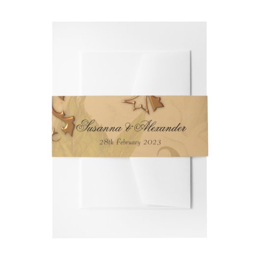 Boho Faded Peonies en Gold Leaves Wedding Uitnodigingen Wikkel (Voorkant Voorbeeld)