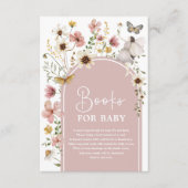 Boho Fairy Blush Wildflower Boeken voor Baby Meisj Informatiekaartje (Voorkant)