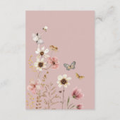 Boho Fairy Blush Wildflower Boeken voor Baby Meisj Informatiekaartje (Achterkant)