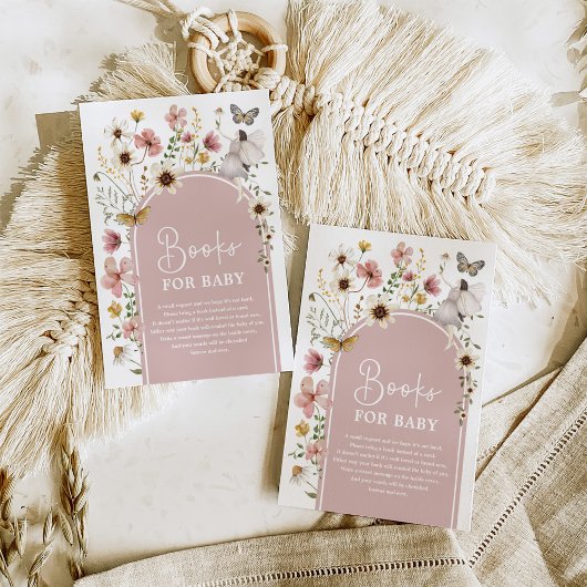 Boho Fairy Blush Wildflower Boeken voor Baby Meisj Informatiekaartje