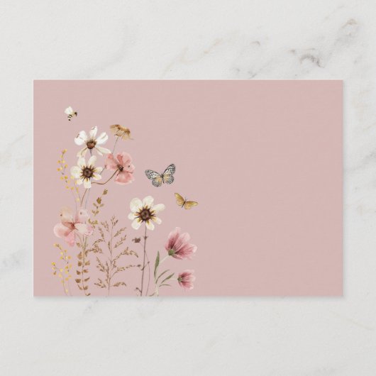 Boho Fairy Blush Wildflower Luier Raffle Informatiekaartje (Achterkant)