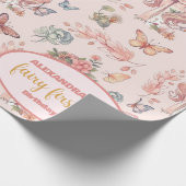 Boho Fairy Eerste Meisje's 1e Verjaardag Cadeaupapier (Hoek)