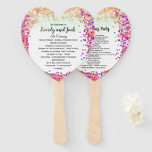 Boho Fairy Lights Mason Jar Roze Paarse Goud Handwaaier (Voorkant en achterkant)