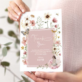 Boho Fairy Wildflower Garden Meisje Verjaardag Bedankkaart