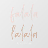 Boho Falala Schrift Roze & Bruin Raamsticker (Vel)