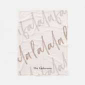 Boho Falala Script Pink & Brown Fleece Deken (Voorkant)