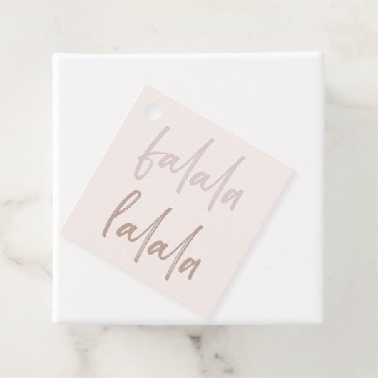 Boho Falala Script Pink & Brown Holiday Bedankjes Labels (In situ)