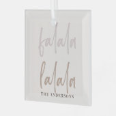 Boho Falala Script Pink & Brown Holiday Glas Ornament (Voorkant links)