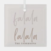 Boho Falala Script Pink & Brown Holiday Glas Ornament (Voorkant)