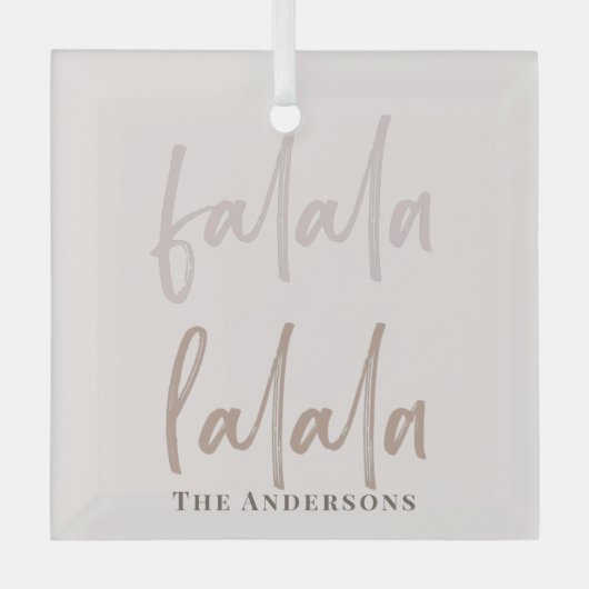 Boho Falala Script Pink & Brown Holiday Glas Ornament (Voorkant)