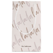 Boho Falala Script Pink & Brown Holiday Klein Cadeauzakje (Voorkant)