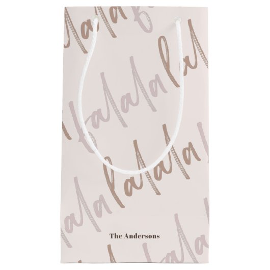 Boho Falala Script Pink & Brown Holiday Klein Cadeauzakje (Voorkant)