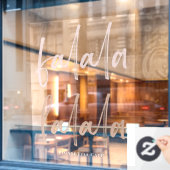 Boho Falala Script Roze & Bruin Raamsticker (Cafe Raam)
