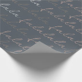 Boho Falalala Gray en Roze papierbladen Cadeaupapier (Hoek)