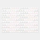 Boho Falalala Gray en Roze papierbladen Inpakpapier Vel (Voorkant 2)